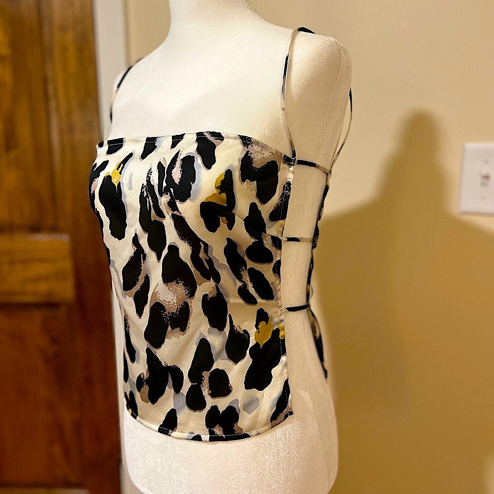 superdown “Kait Cut Out Cami Top” in leopard print - size S
